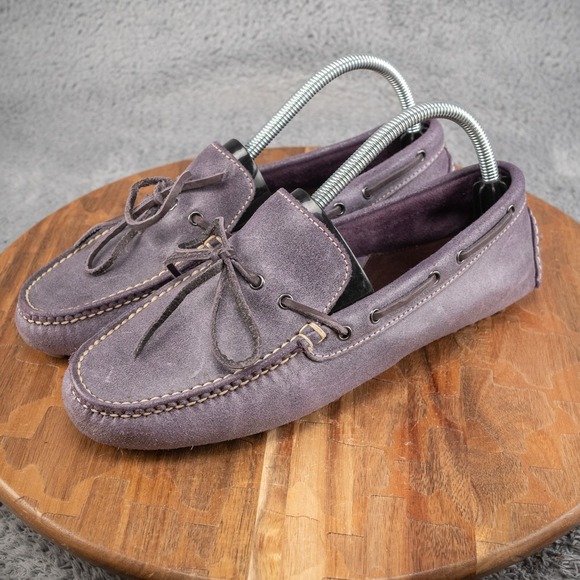 Cole Haan Driving Loafers Purple Leather Round Moc Round Toe Tie Shoes Size 7.5M main image 6
